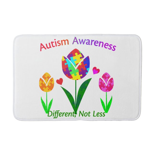 Autism Awareness Tulip Bath Mat (Front)