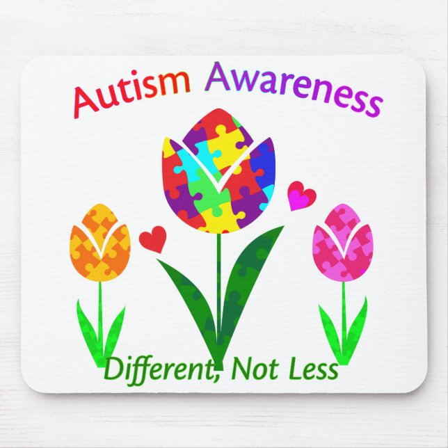 Autism Awareness Tulip Mouse Pad (Front)