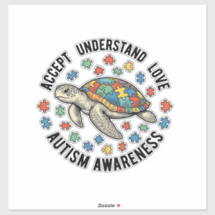 Autism Awareness Turtle Puzzle Vector Design_1