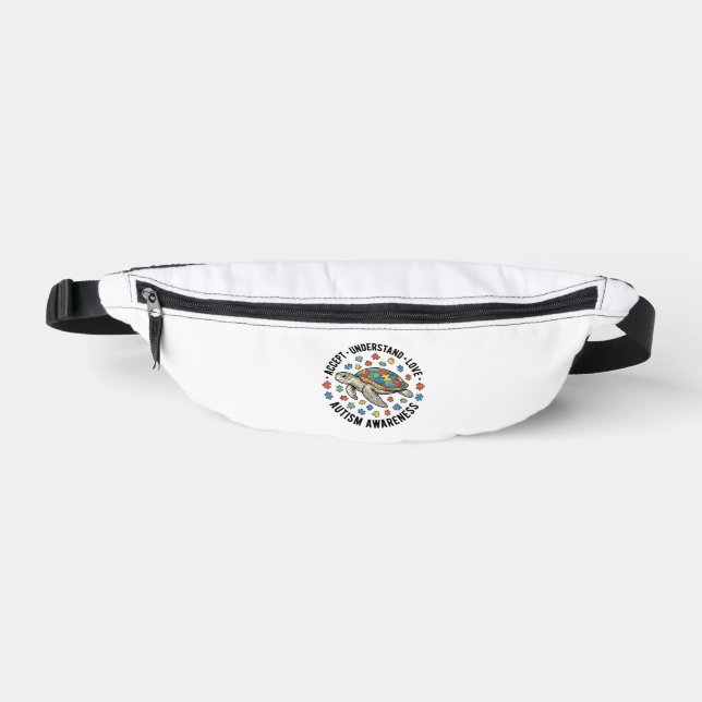 Autism Awareness Turtle Puzzle Vector Design_1 Bum Bags (Front)