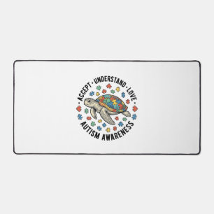 Autism Awareness Turtle Puzzle Vector Design_1 Desk Mat