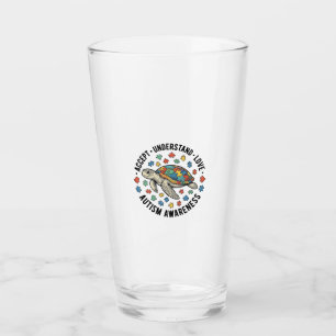 Autism Awareness Turtle Puzzle Vector Design_1 Glass