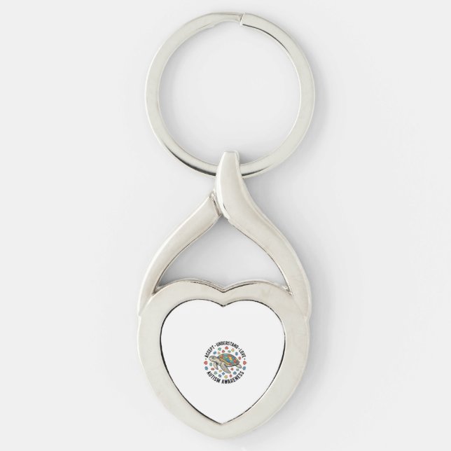 Autism Awareness Turtle Puzzle Vector Design_1 Key Ring (Front)