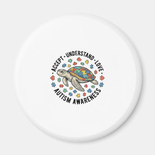 Autism Awareness Turtle Puzzle Vector Design_1 Magnet