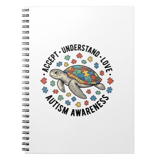 Autism Awareness Turtle Puzzle Vector Design_1 Notebook (Front)