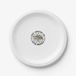 Autism Awareness Turtle Puzzle Vector Design_1 Paper Plate