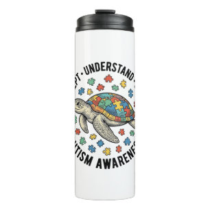 Autism Awareness Turtle Puzzle Vector Design_1 Thermal Tumbler