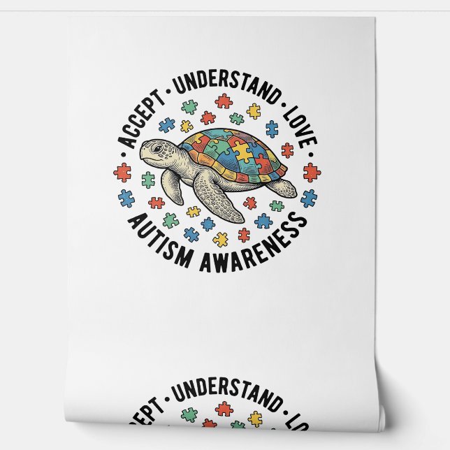 Autism Awareness Turtle Puzzle Vector Design_1 Wallpaper (Unrolling)