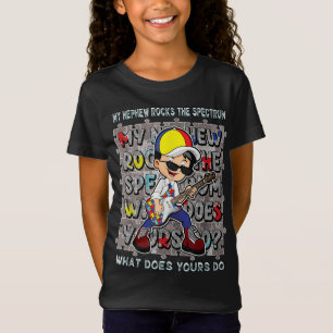 Autism Awareness Uncle Aunt Tee My Nephew Rocks Th