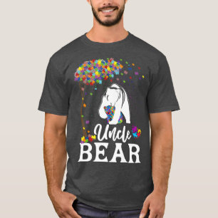 Autism Awareness Uncle Bear Support Autistic Premi T-Shirt