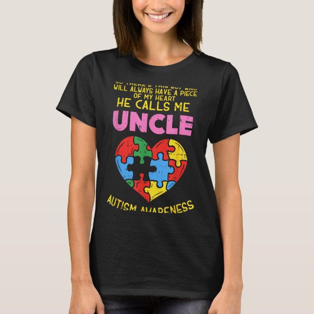 Autism Awareness Uncle Shirt Boy Piece Of My Heart (Front)