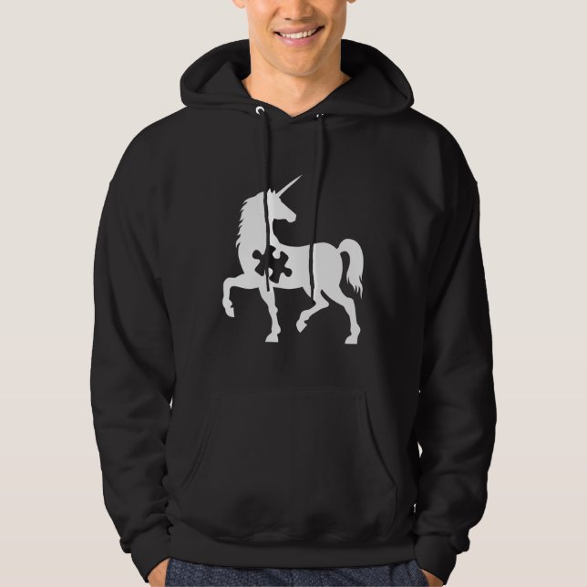 Autism Awareness Unicorn Autism Awareness Day Slim Hoodie (Front)