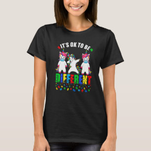 Autism Awareness Unicorn Face Mask It's Ok To Be D T-Shirt