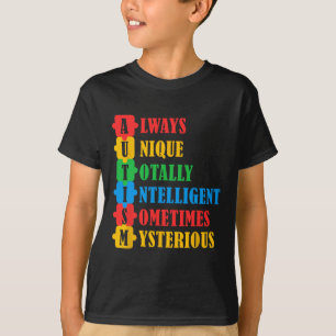 Autism Awareness Unique Intelligent Mysterious 3 T-Shirt