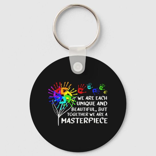 Autism Awareness Unique Masterpiece Cool Parents K Key Ring (Front)