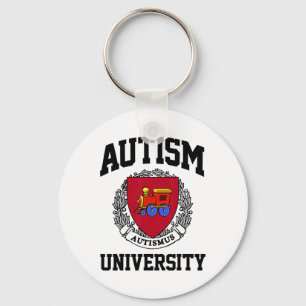 Autism Awareness University Puzzle Pieces Support Key Ring