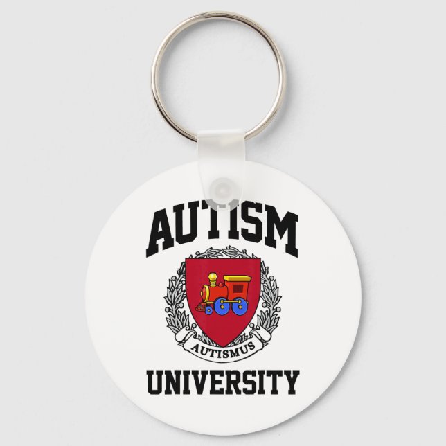 Autism Awareness University Puzzle Pieces Support  Key Ring (Front)