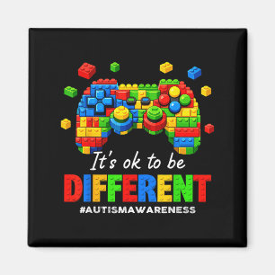 Autism Awareness Video Game Building Blocks Bricks Magnet
