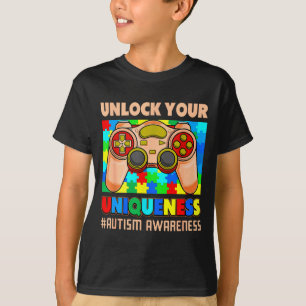 Autism awareness video game puzzle gamer kids boys T-Shirt