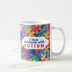 Autism Awareness watercolor puzzle mug