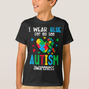 Autism awareness wear blue for son asd mum dad men T-Shirt