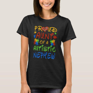 Autism Awareness Wear Proud Aunt Of Nephew Men Wom T-Shirt