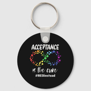 Autism Awareness Wear Red Instead In April #redins Key Ring