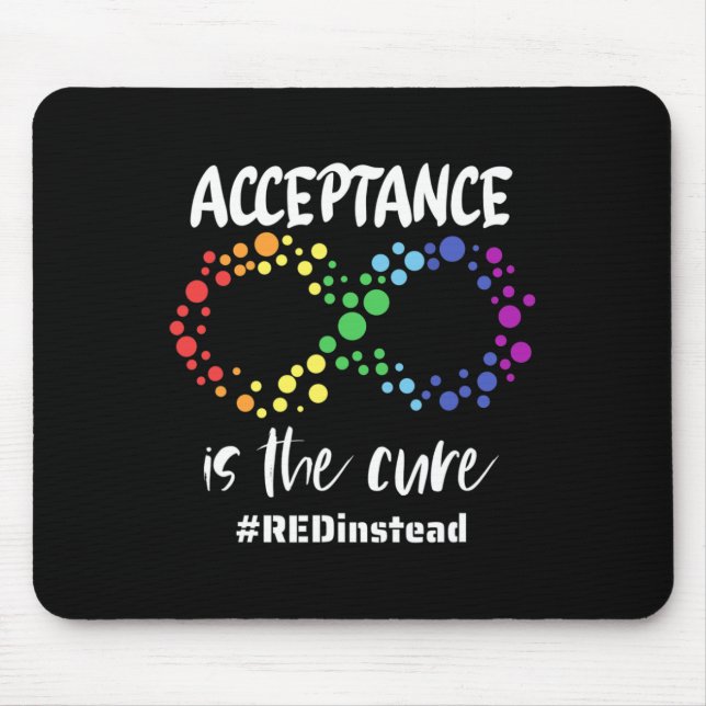Autism Awareness Wear Red Instead In April #redins Mouse Pad (Front)