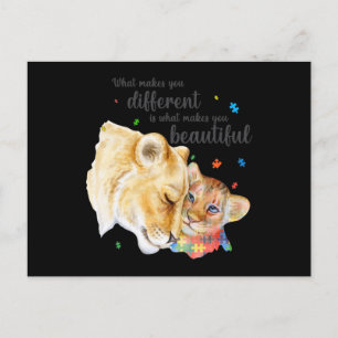 Autism Awareness What Makes You Different Lion Mum Postcard