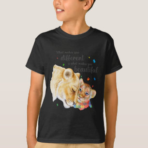 Autism Awareness What Makes You Different Lion Mum T-Shirt