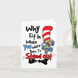 Autism Awareness Why Fit In Doctor Teacher Cat In  Card