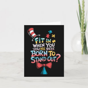 Autism Awareness Why Fit In Doctor Teacher Cat In  Card