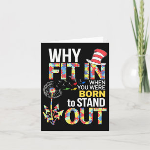 Autism Awareness Why Fit In Doctor Teacher Cat In  Card