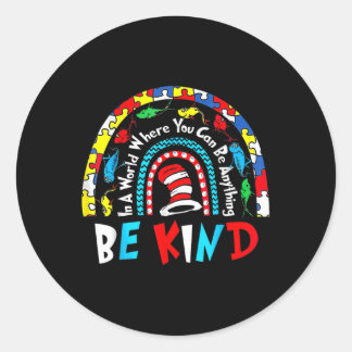 Autism Awareness Why Fit In Doctor Teacher Cat In Classic Round Sticker