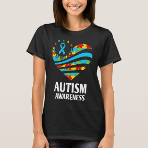Autism Awareness Women Heart Support Autistic Kid T-Shirt