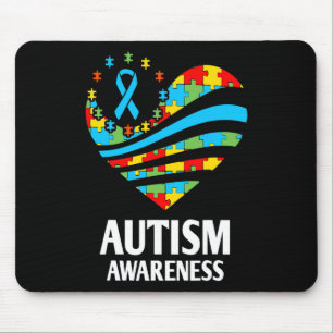 Autism Awareness Women Heart Support Autistic Kids Mouse Pad