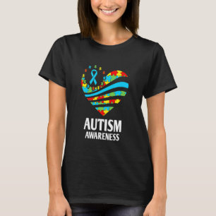 Autism Awareness   Women Heart Support Autistic Mo T-Shirt