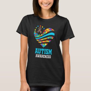 Autism Awareness Women Heart Support Autistic Mon T-Shirt