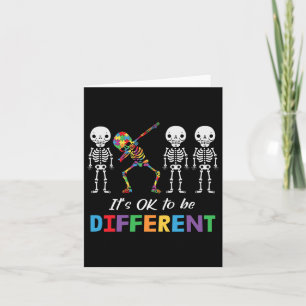 Autism Awareness Women Kid Its Ok To Be Different  Card
