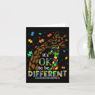 Autism Awareness Women Kid Its Ok To Be Different  Card