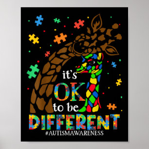 Autism Awareness Women Kid Its Ok To Be Different Poster