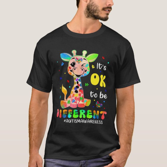 Autism Awareness Women Kid Its Ok To Be Different T-Shirt (Front)