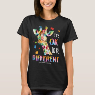 Autism Awareness Women Kid Its Ok To Be Different T-Shirt
