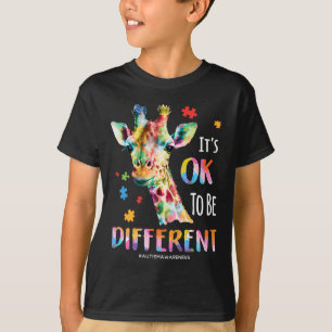 Autism Awareness Women Kid Its Ok To Be Different T-Shirt