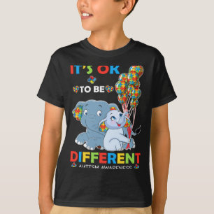 Autism Awareness Women Kid Its Ok To Be Different T-Shirt