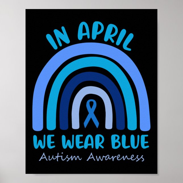 Autism Awareness Women Kids Acceptance In April We Poster (Front)