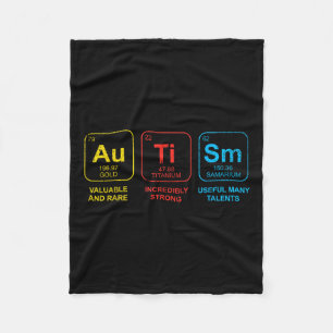 Autism Awareness Women Men Kids Elements Periodic Fleece Blanket