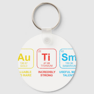Autism Awareness Women Men Kids Elements Periodic  Key Ring
