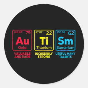 Autism Awareness Women Men Kids Mum Elements Perio Classic Round Sticker