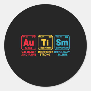 Autism Awareness Women Men Kids Mum Elements Perio Classic Round Sticker